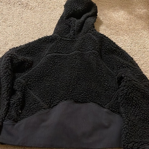 Lululemon scuba oversized Sherpa 1/2 zip black hoodie Sz M/L - Picture 9 of 9